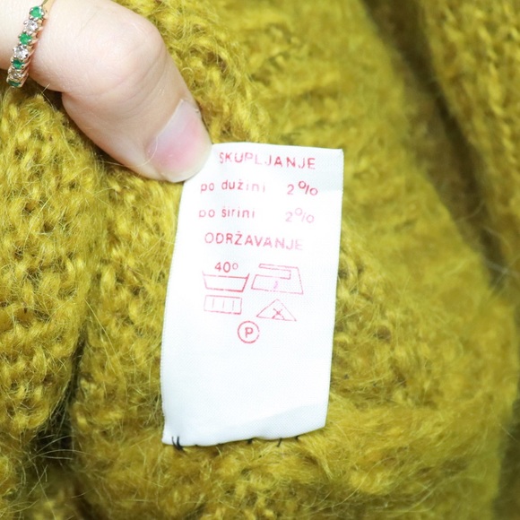 Rare Vintage Mohair Button Up Long Coat Green - Picture 3 of 11